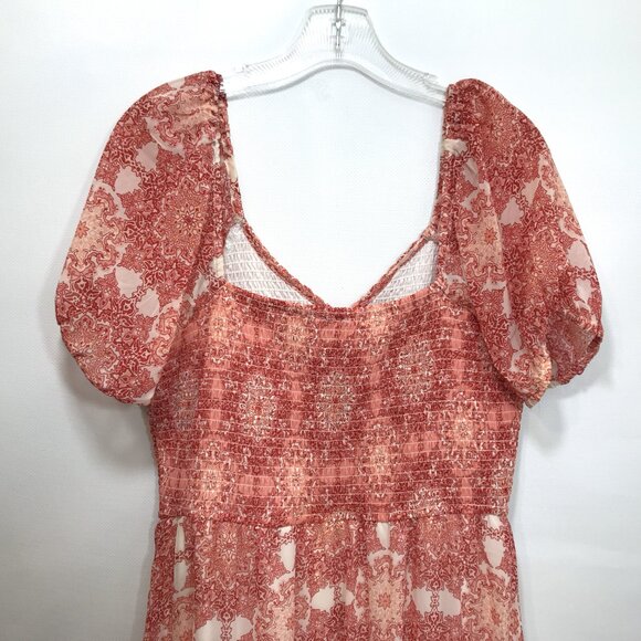 Julie Sariñana/ Sincerely Jules Smocked Summer Dress L Boho Off Shoulder - Picture 7 of 9